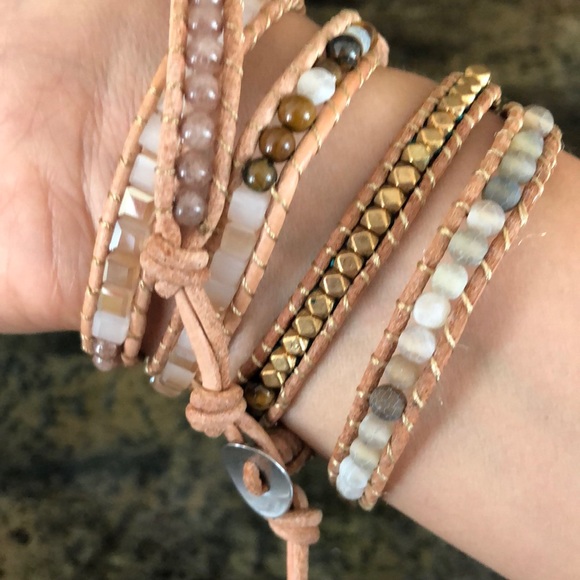 Sold out - wrap bracelet with gold plated geode - Picture 2 of 6